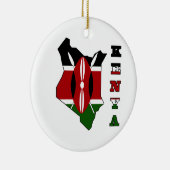 Flagge in der Karte von Kenia Keramikornament (Rechts)