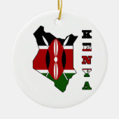 Flagge in der Karte von Kenia Keramikornament (Vorne)