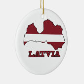 Flagge in der Karte von Lettland Keramikornament (Rechts)
