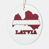 Flagge in der Karte von Lettland Keramikornament (Links)