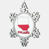 Flagge in der Karte von Polen Schneeflocken Zinn-Ornament (Rechts)