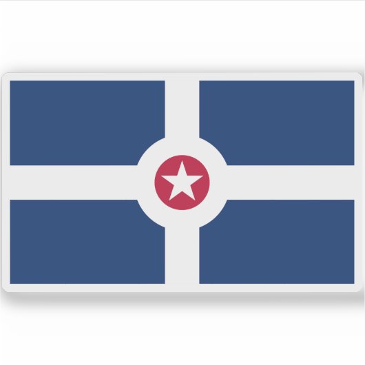 Flagge Indianapolis, Indiana Aufkleber (Vorderseite)