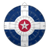 Flagge Indianapolis, Indiana Dartboard mit Darts Dartscheibe (vorne)