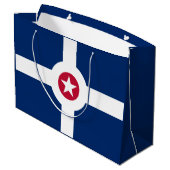 Flagge Indianapolis, Indiana Große Geschenktasche Große Geschenktüte (Rückseite Schrägansicht)