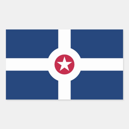 Flagge Indianapolis, Indiana Rechteckiger Aufkleber (Vorderseite)