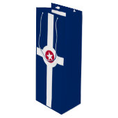 Flagge Indianapolis, Indiana Wine Geschenktasche Geschenktüte Für Weinflaschen (Vorderseite Schrägansicht)