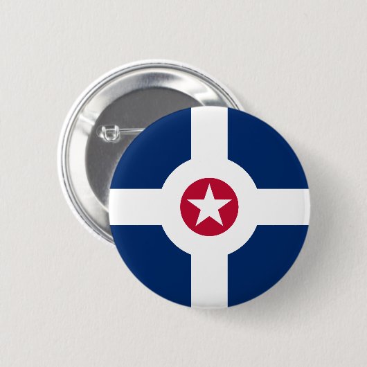 Flagge Indianapolis, indischer Button (Vorne & Hinten)