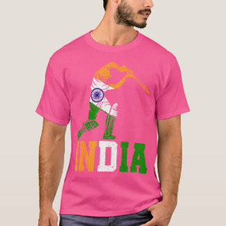 Flagge Indien Cricket Anhänger Coole Indische Cric T-Shirt