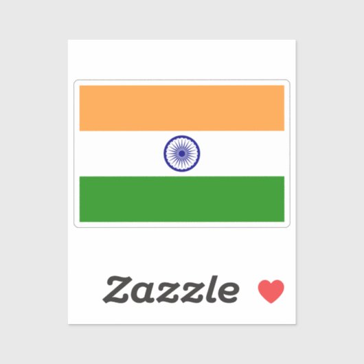 Flagge Indiens Aufkleber (Blatt)