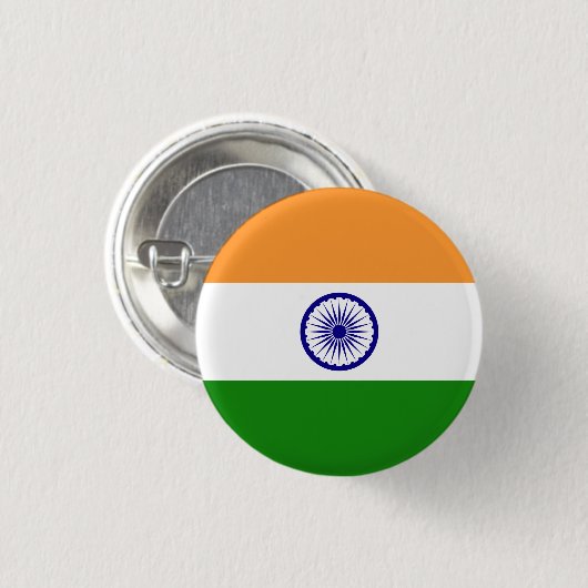Flagge Indiens Button (Vorne & Hinten)