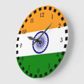 Flagge Indiens Große Wanduhr (Winkel)