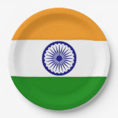Flagge Indiens Pappteller (Vorderseite)