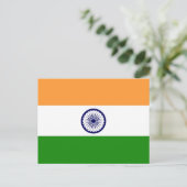 Flagge Indiens Postkarte (Stehend Vorderseite)