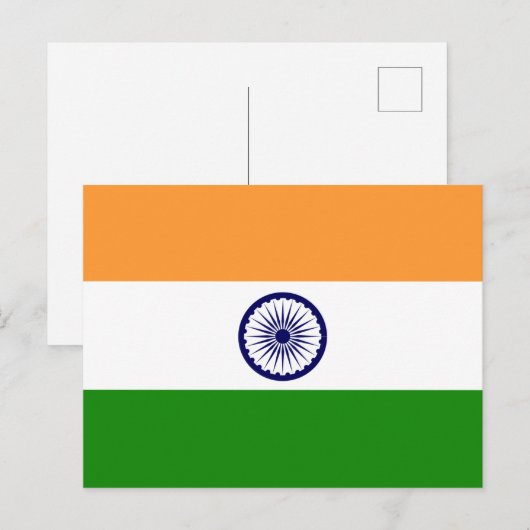 Flagge Indiens Postkarte (Vorne/Hinten)