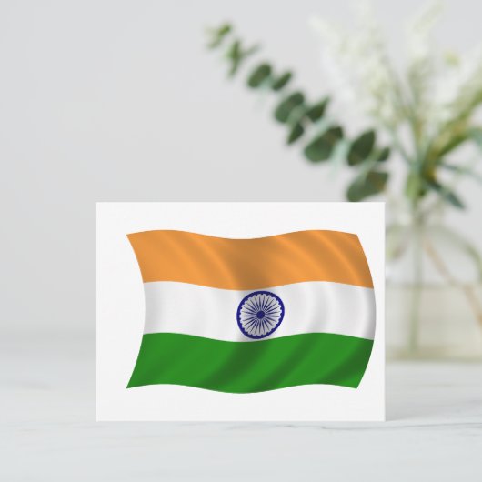 Flagge Indiens Postkarte (Stehend Vorderseite)