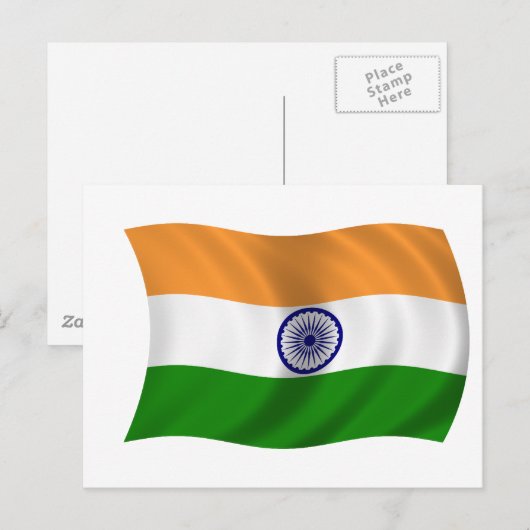 Flagge Indiens Postkarte (Vorne/Hinten)
