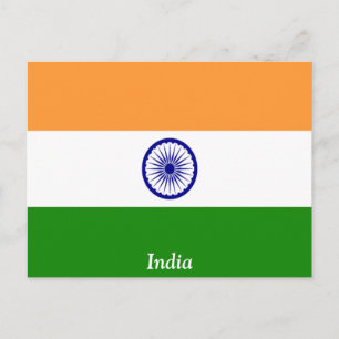 Flagge Indiens Postkarte