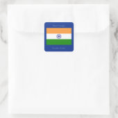 Flagge Indiens Quadratischer Aufkleber (Tasche)