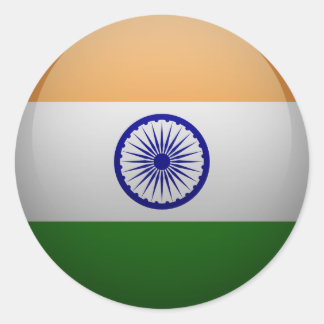 Flagge Indiens Runder Aufkleber