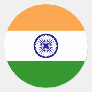 Flagge Indiens Runder Aufkleber