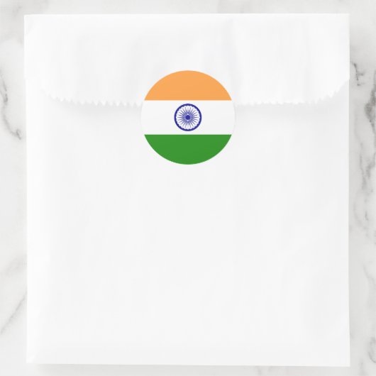 Flagge Indiens Runder Aufkleber (Tasche)