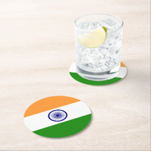 Flagge Indiens Runder Pappuntersetzer