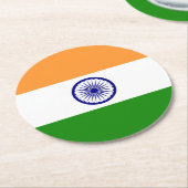 Flagge Indiens Runder Pappuntersetzer (Angewinkelt)