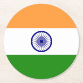 Flagge Indiens Runder Pappuntersetzer (Vorderseite)