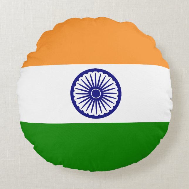 Flagge Indiens Rundes Kissen (Vorderseite)