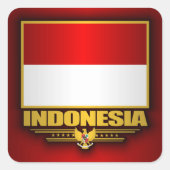Flagge Indonesiens Quadratischer Aufkleber (Vorderseite)