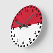 Flagge Indonesiens Runde Wanduhr (Winkel)