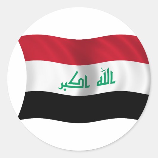 Flagge Iraks Runder Aufkleber (Vorderseite)