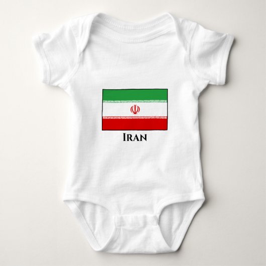 Flagge Iran (Iran) Baby Strampler (Vorderseite)