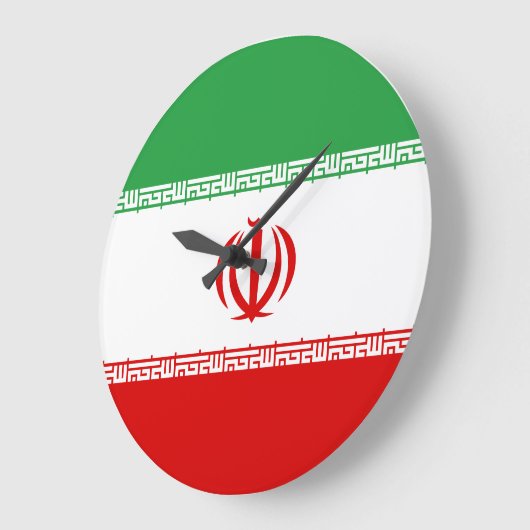 Flagge Iran (Iran) Große Wanduhr (Winkel)