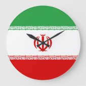 Flagge Iran (Iran) Große Wanduhr (Vorderseite)