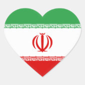 Flagge Iran (Iran) Herz-Aufkleber (Vorderseite)