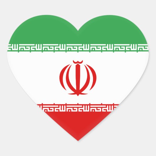 Flagge Iran (Iran) Herz-Aufkleber (Vorderseite)