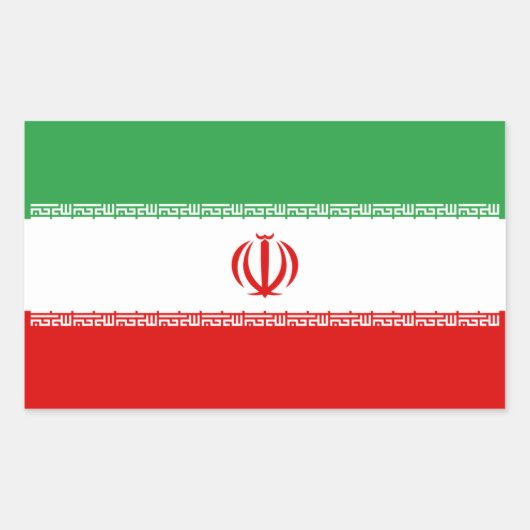 Flagge Iran/Iran/Iran Rechteckiger Aufkleber (Vorderseite)