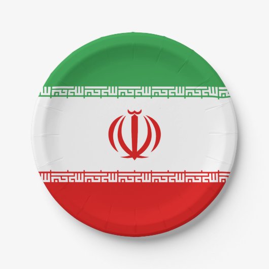 Flagge Iran (Iran) Pappteller (Vorderseite)