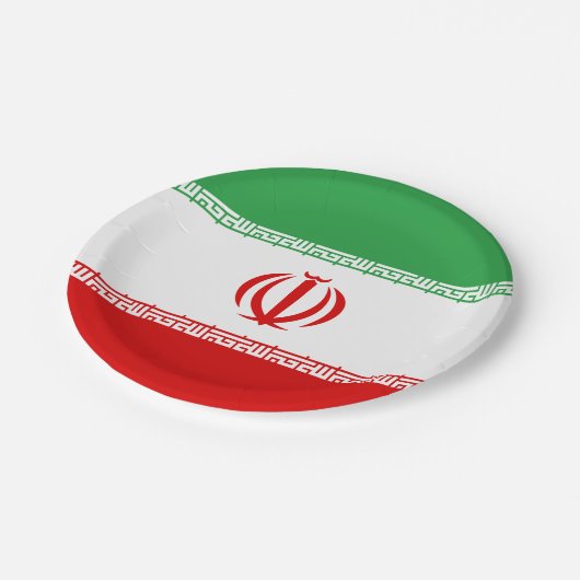 Flagge Iran (Iran) Pappteller (Schrägansicht)