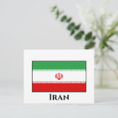 Flagge Iran (Iran) Postkarte (Stehend Vorderseite)