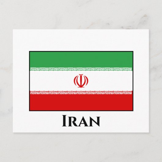 Flagge Iran (Iran) Postkarte (Vorderseite)