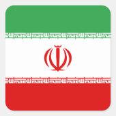 Flagge Iran (Iran) Quadratischer Aufkleber (Vorderseite)