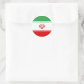 Flagge Iran (Iran) Runder Aufkleber (Tasche)