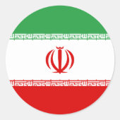 Flagge Iran (Iran) Runder Aufkleber (Vorderseite)