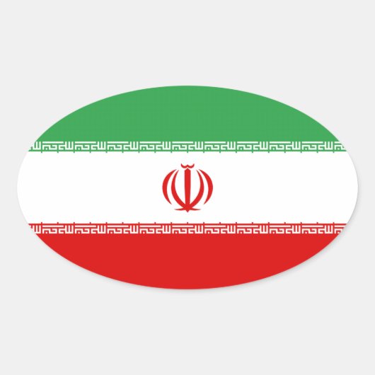 Flagge Irans Ovaler Aufkleber (Vorderseite)