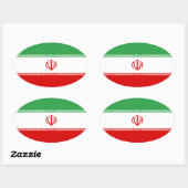 Flagge Irans Ovaler Aufkleber (Blatt)