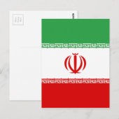 Flagge Irans Postkarte (Vorne/Hinten)