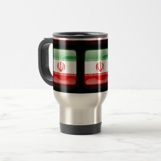 Flagge Irans Reisebecher (Vorderseite Links)