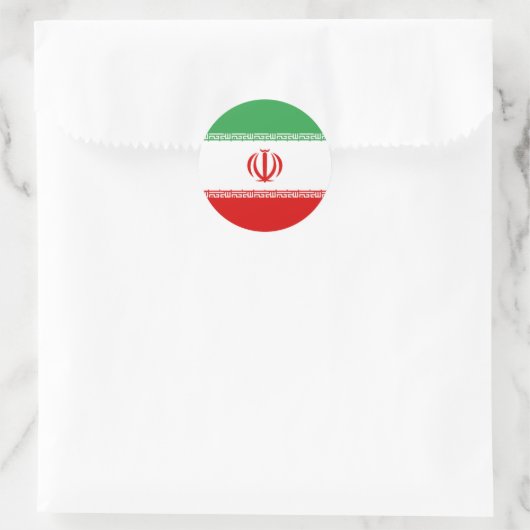 Flagge Irans Runder Aufkleber (Tasche)